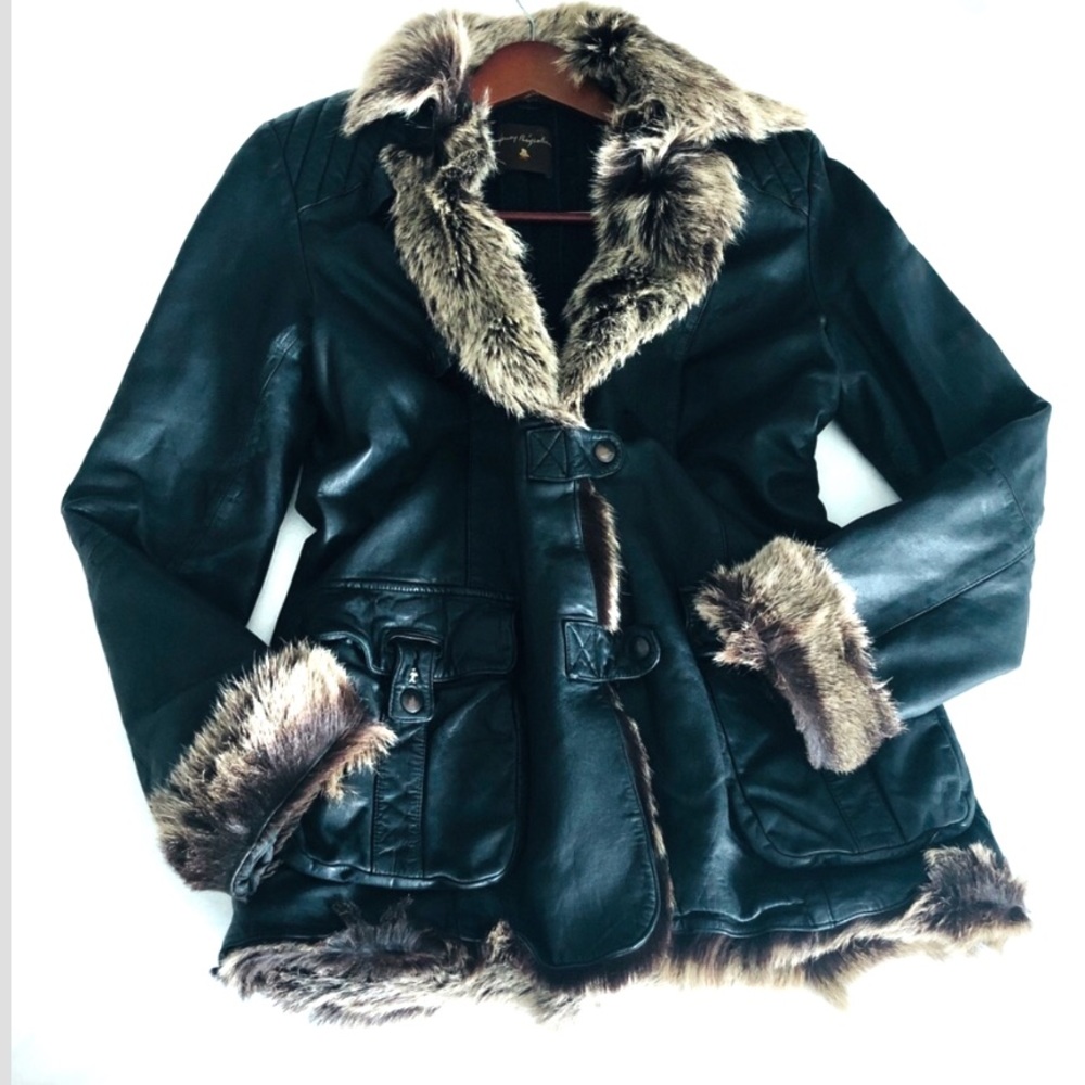 Henry Beguelin Fur Trim Leather Jacket